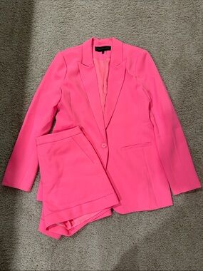 Endless Rose Bright Pink Blazer and Shorts Suit Set